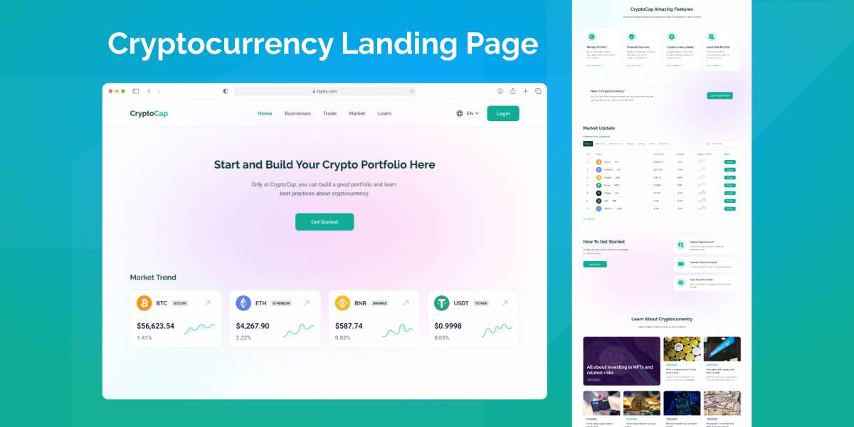 Figma Cryptocurrency Landing Page