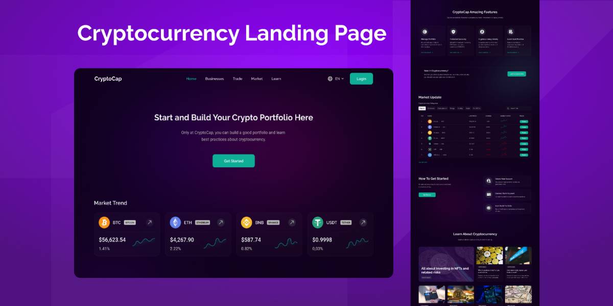 Figma Cryptocurrency Landing Page