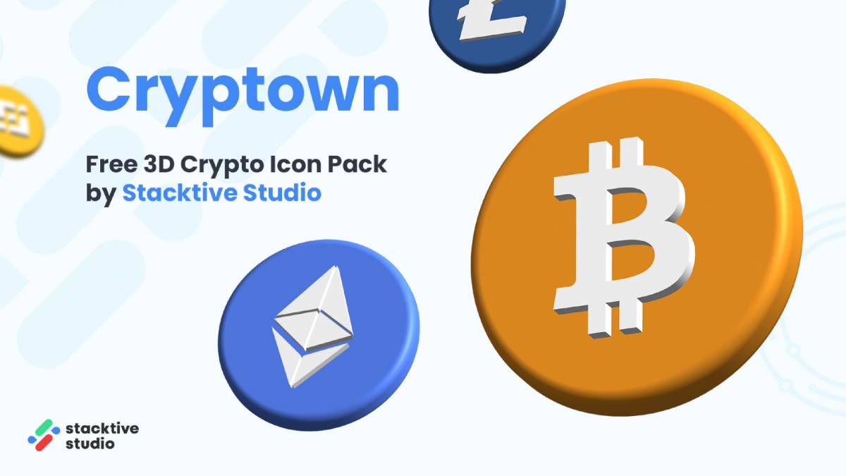 Figma Cryptown - 3D Crypto Icon Pack by Stacktive Studio