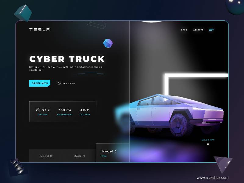 Figma Cyber Truck Landing Page