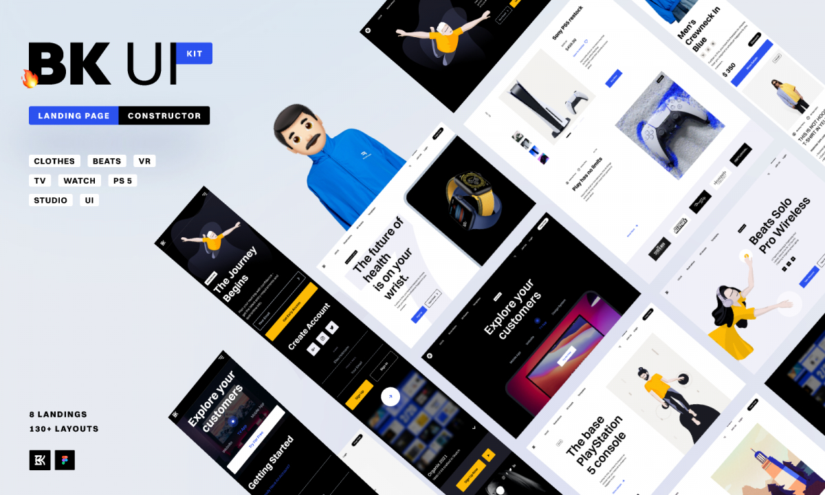 Figma Dark And Light Landing Page Ui Kit