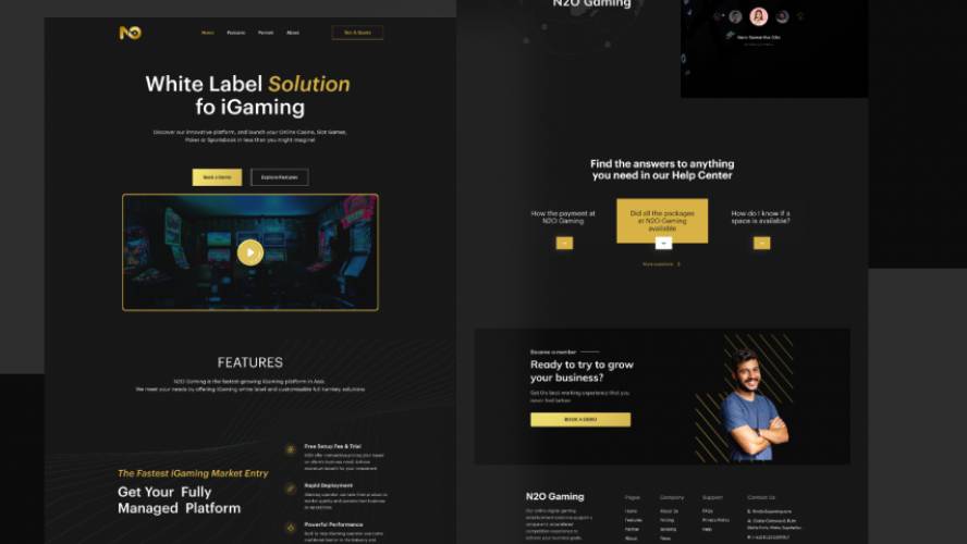 Figma Dark Landing page - N2O Gaming