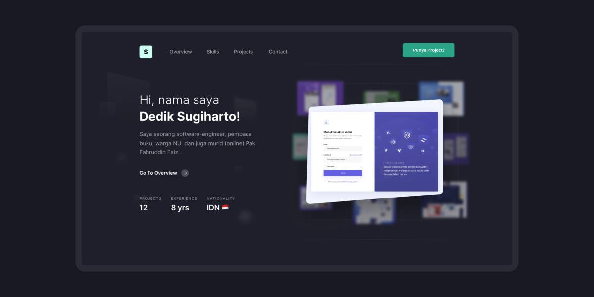 Figma Dark Personal Website UI Design