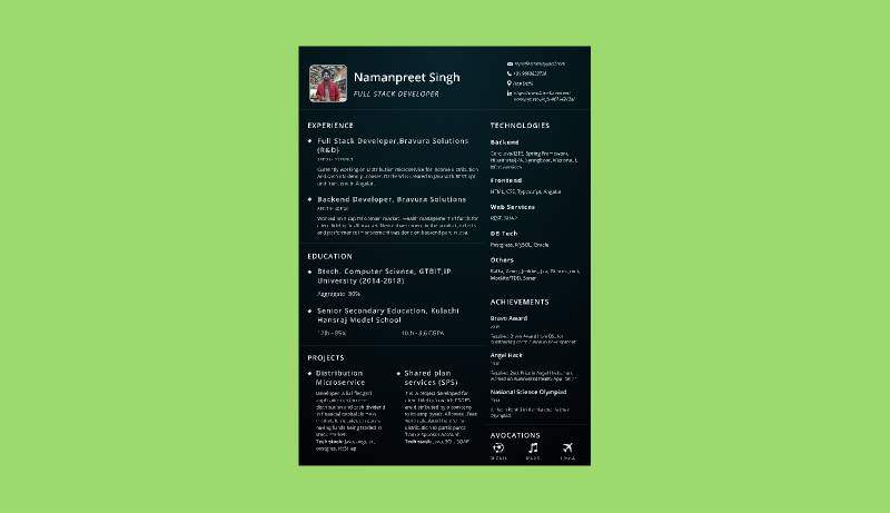 Figma Dark Resume Template