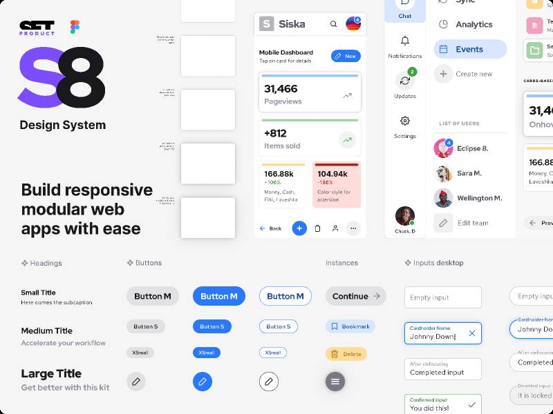 Figma Dashboard Templates UI kit - S8 Design System