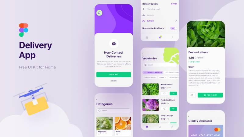 Figma Delivery App UI Kit Template