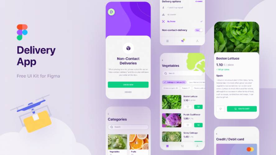 Figma Delivery App UI Kit Template