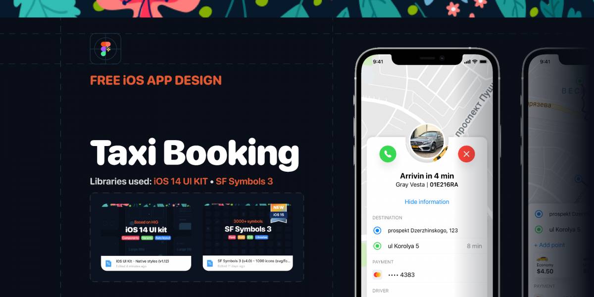 Figma Design Taxi Booking