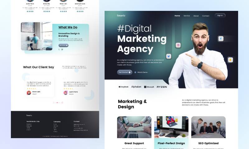 Figma Digital Agency Landing Page Design