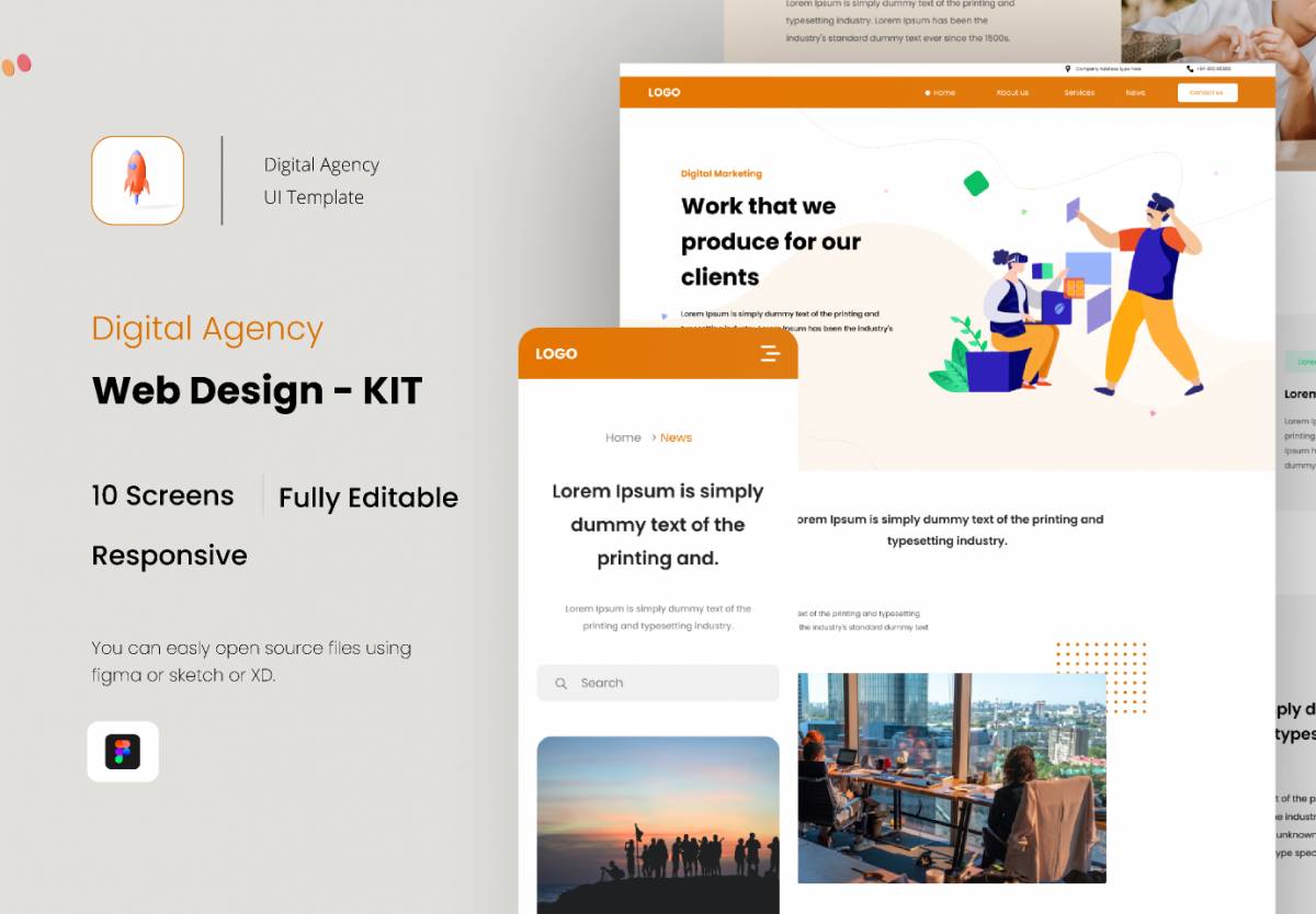 Figma Digital Agency Web Design UI Template KIT