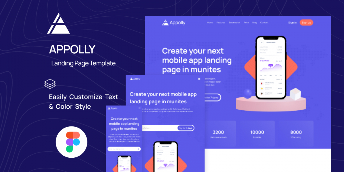 Figma Download App Mobile Landing Page Template