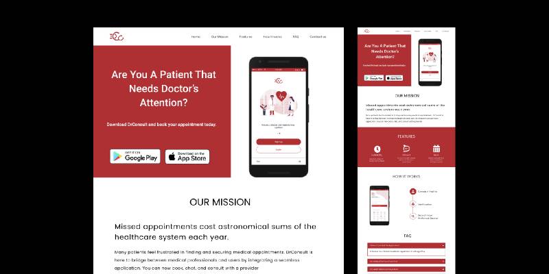 Figma DrConsult Landing Page