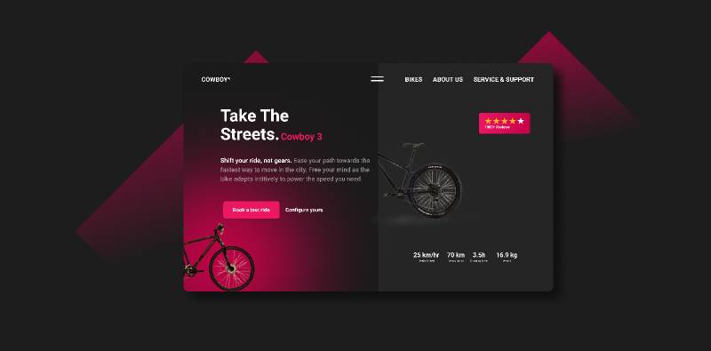 Figma E-Bikes Landing page