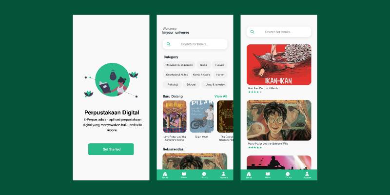 Figma E-Library Mobile App Design Template