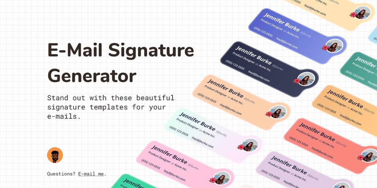 Figma E-Mail Signature Generator Template