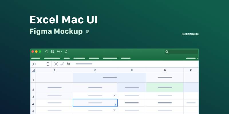 Figma Excel Mockup Ui MacOs Style