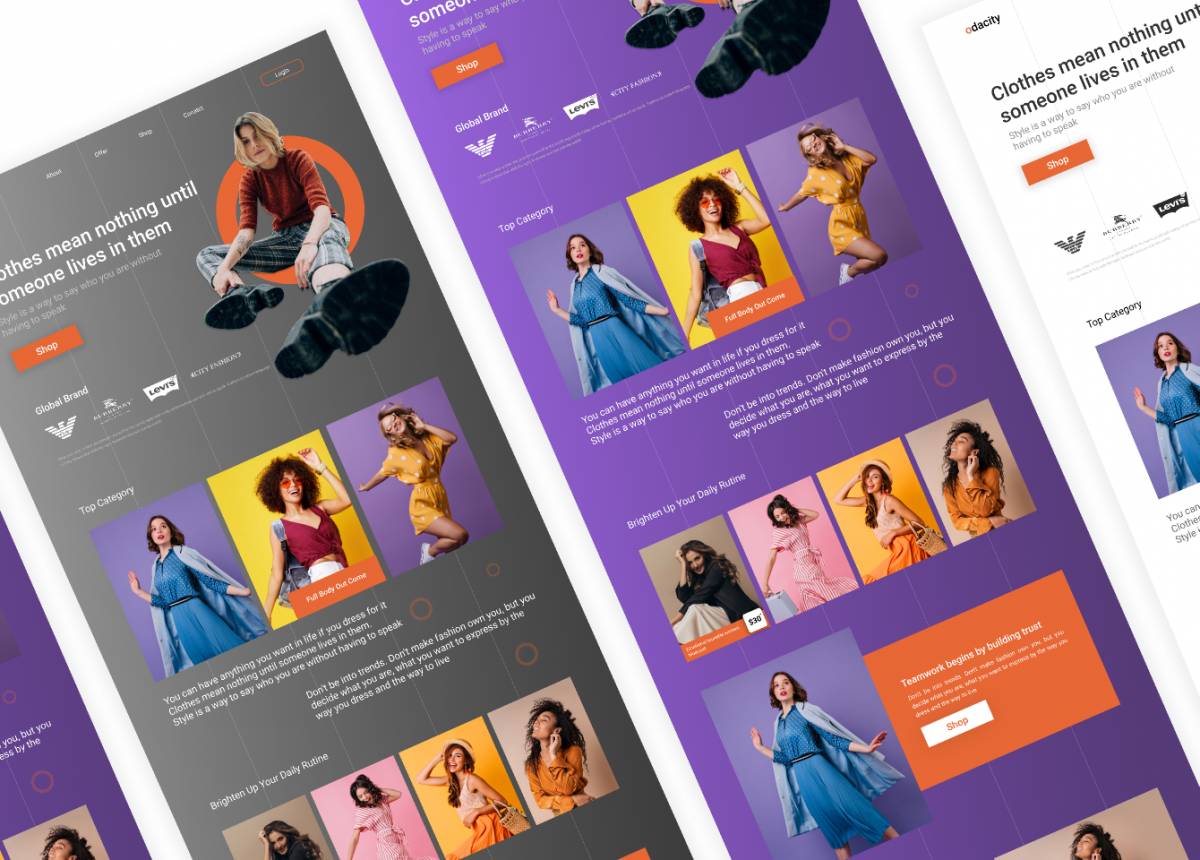 Figma Fashion Brand Shop Web Interface