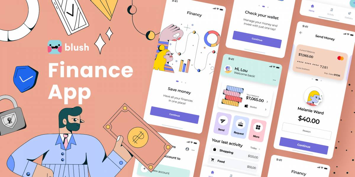 Figma Finance App with Illustrations