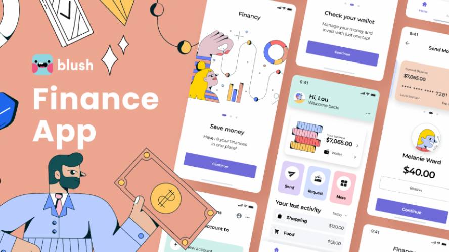 Figma Finance App with Illustrations