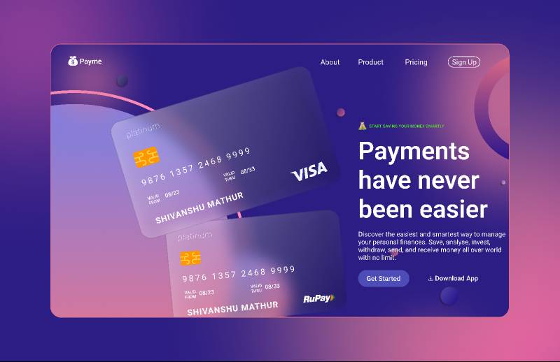 Figma Fintech Homepage UI Design Concept