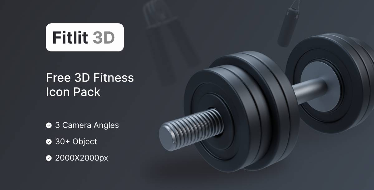 Figma Fitlit – Free Fitness 3D Icon Pack