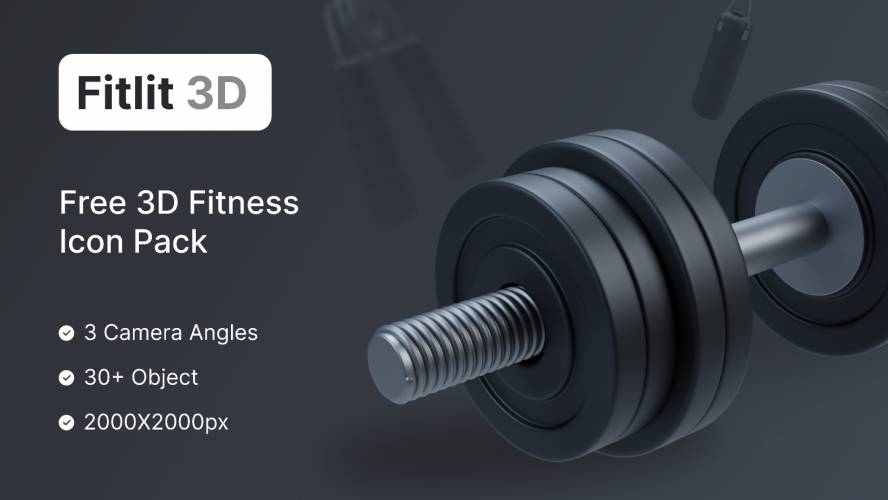 Figma Fitlit – Free Fitness 3D Icon Pack