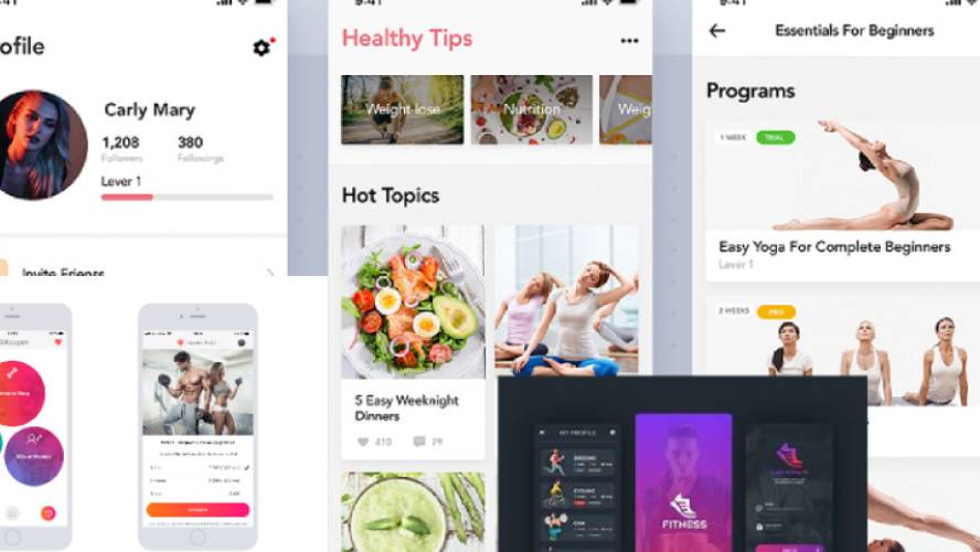 Figma Fitness Mobile App Template