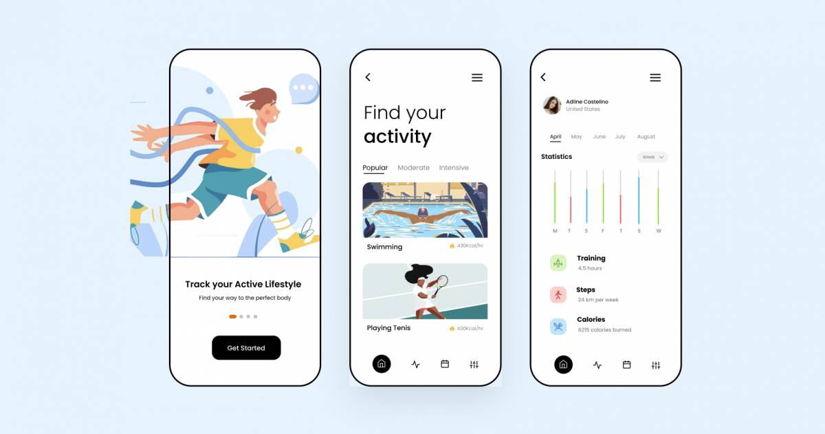 Figma Fitness Tracking Mobile App Template