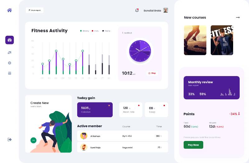 Figma Fitness UI Dashboard