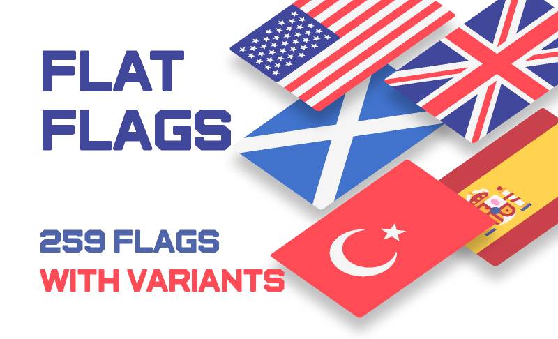 Figma Flat Flags with Variants - 259 Vector Flags Free