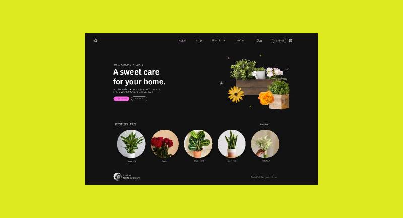 Figma Flower Hero Section Website Ui Kit