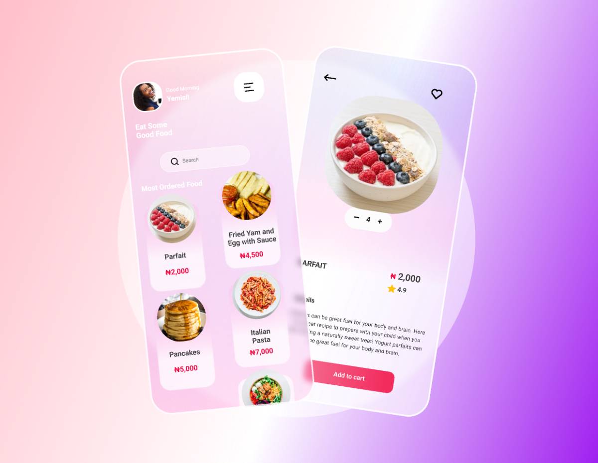 Figma Food App ft Glass morphism Template