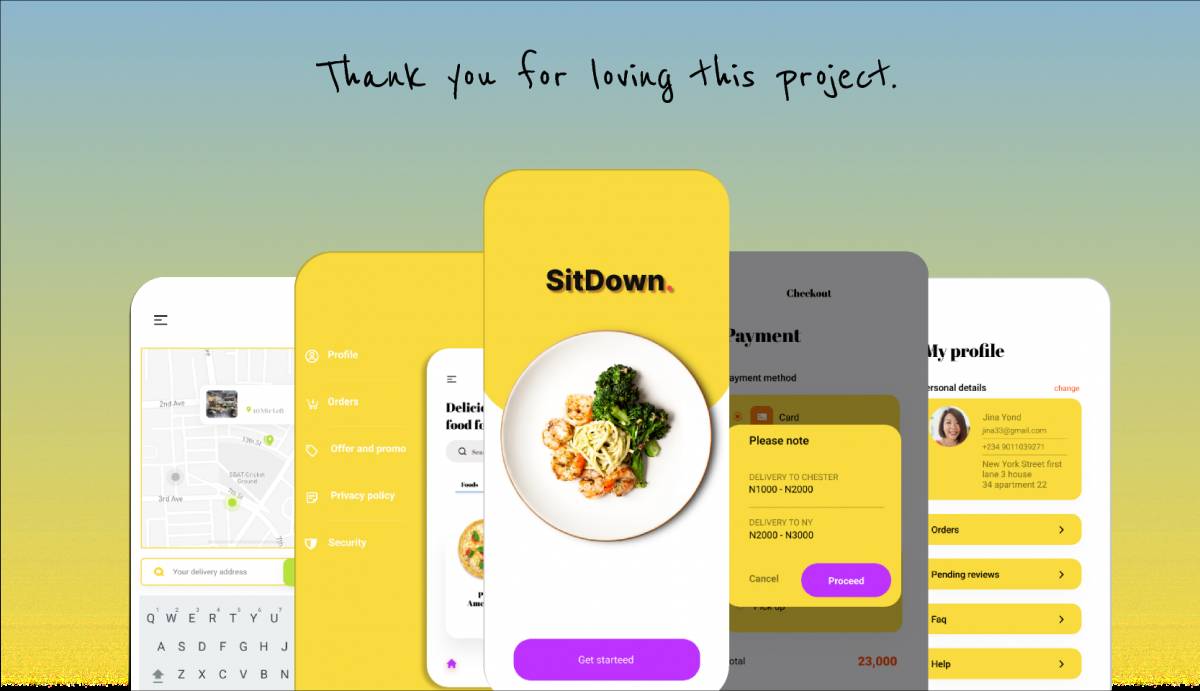 Figma Food Mobile app screen