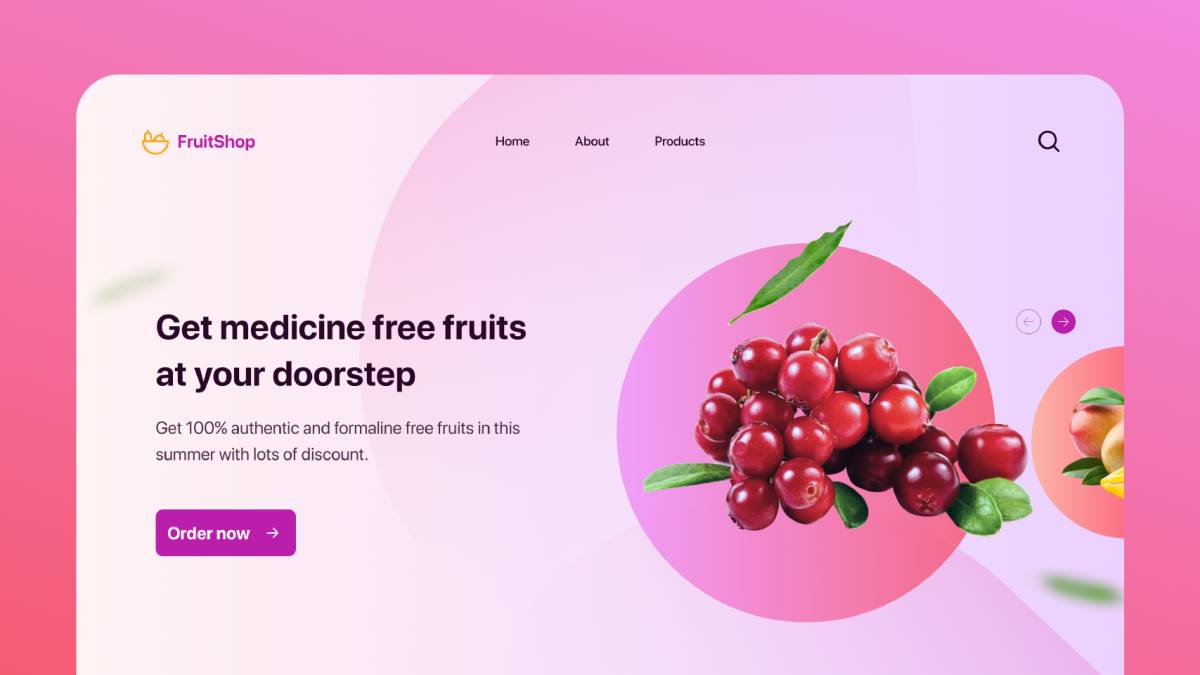 Figma Food Shop Web Header