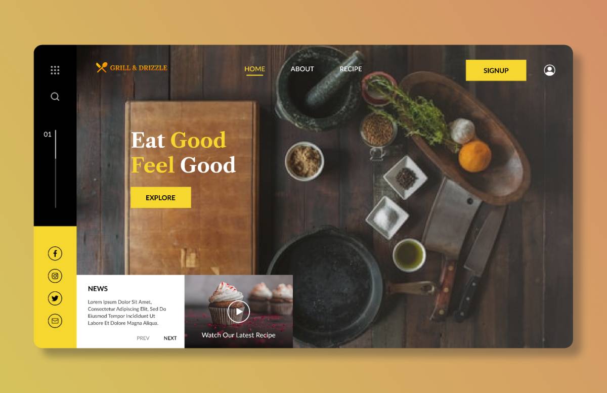 Figma Food web UI design