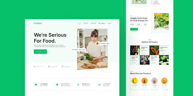 Figma Foodies Organic & Food Store Landing Page