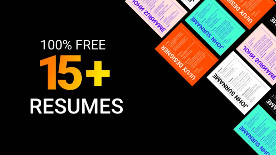 Figma Free 15+ Resume/CV Design Template