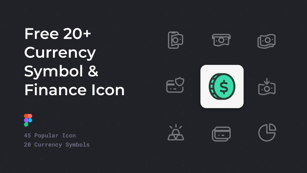 Figma Free 20+ Currency Symbol & Finance Icon