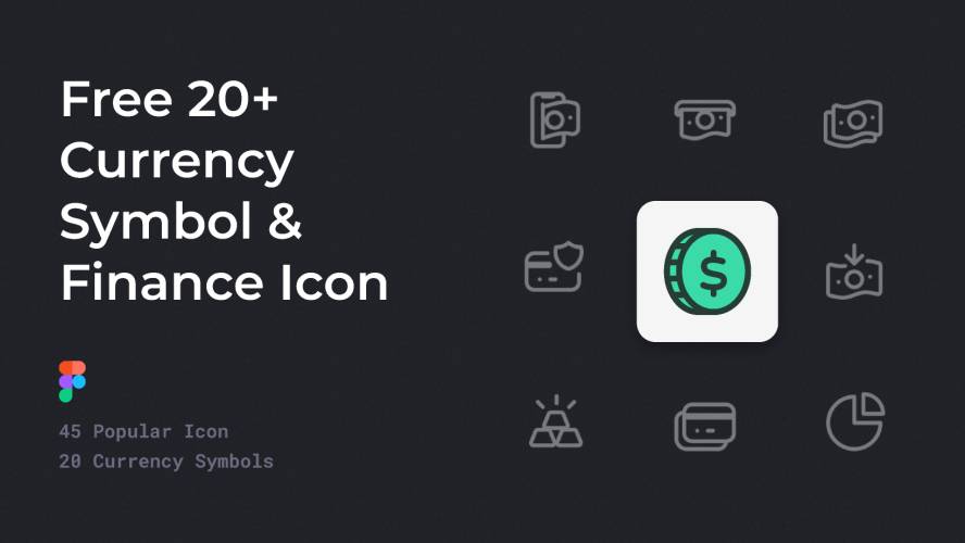 Figma Free 20+ Currency Symbol & Finance Icon