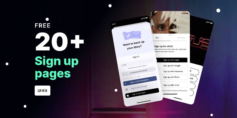Figma Free 20+ Sign Up Ui Kit