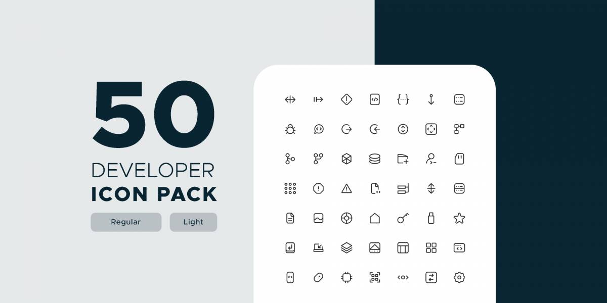 Figma Free 50 Developer Life Icon Pack