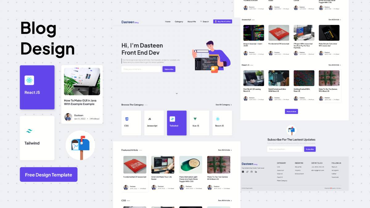 Figma Free Blog Template Design