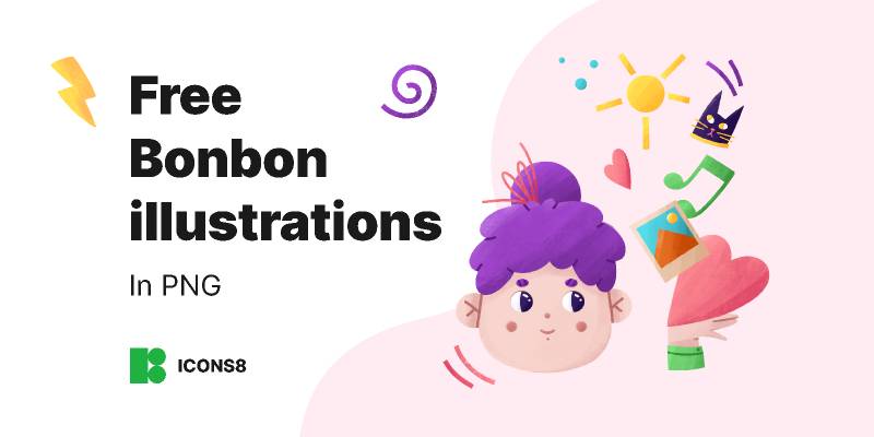 Figma Free Bonbon illustrations in PNG