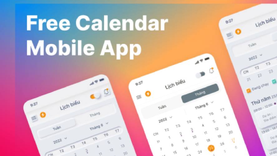 Figma Free Calendar app with neumorphism design