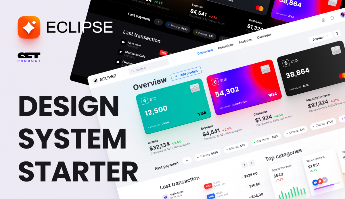 Figma Free Download Design System Starter (Eclipse UI kit)