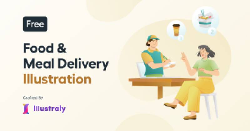Figma Free Food & Meal Delivery Illustration