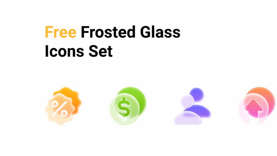 Figma Free Frosted glass icons set