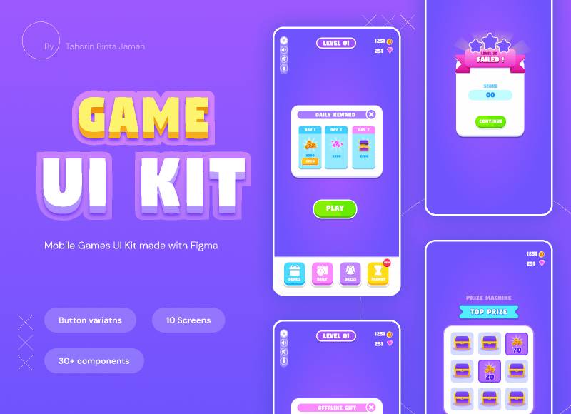 Figma free game ui kit template