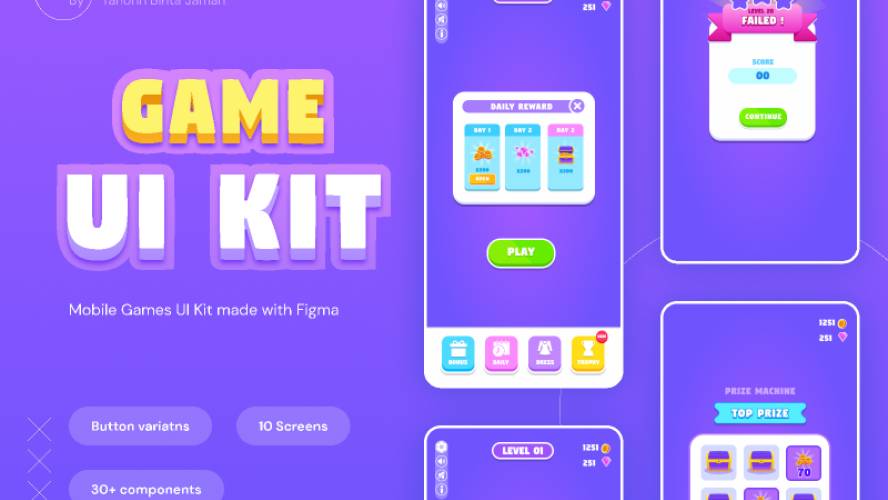 Figma free game ui kit template