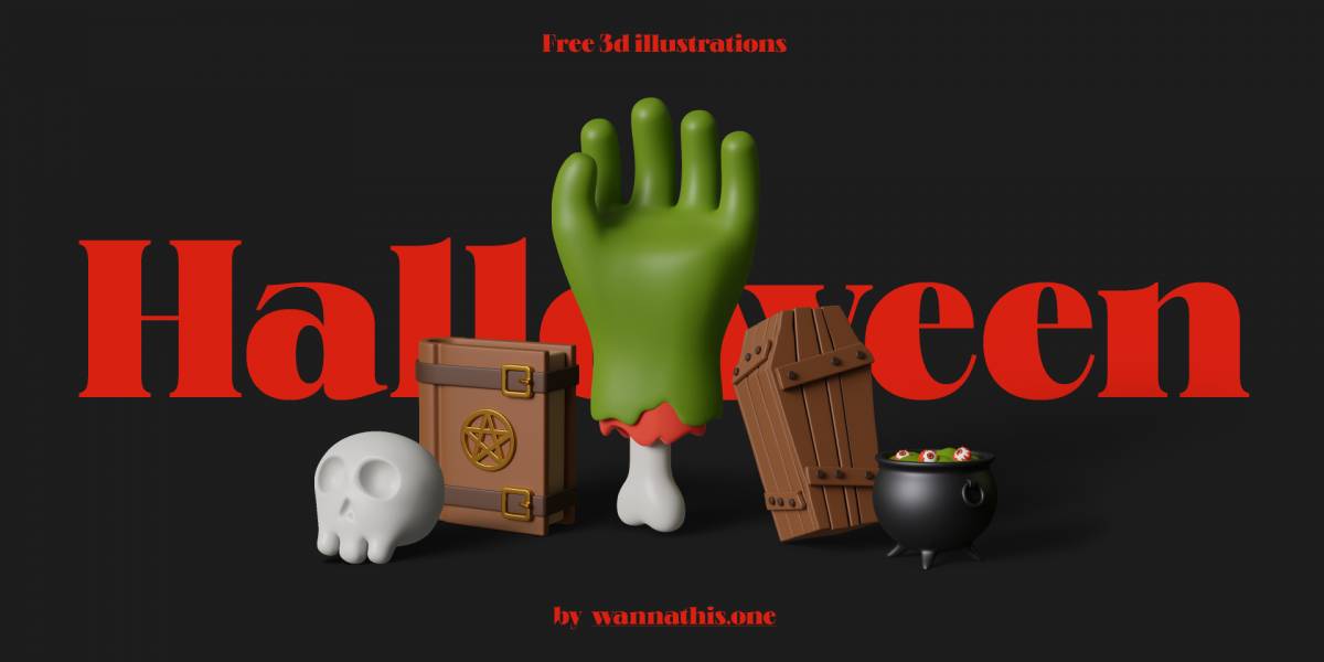 Figma Free Halloween 3d illustrations